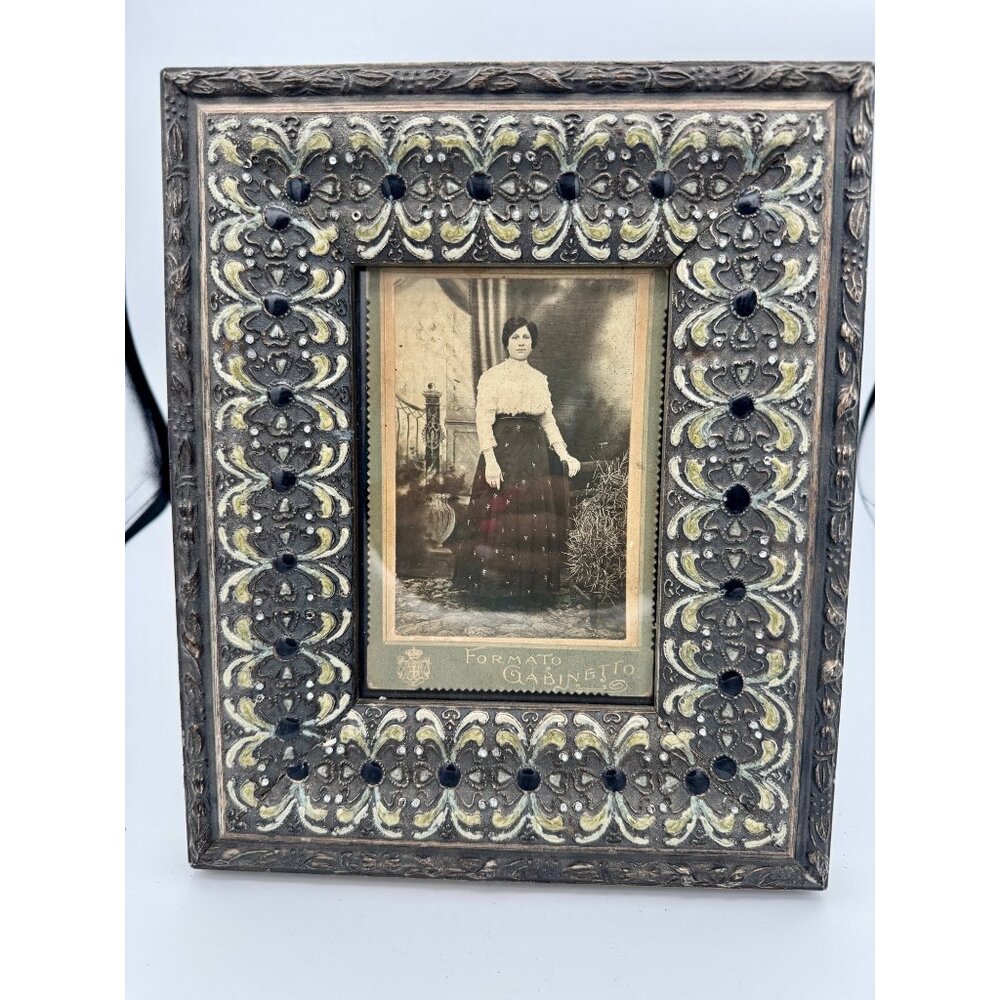 Antique Italian Formato Gabinetto Portrait – Early 1900s Cabinet Card in Ornate